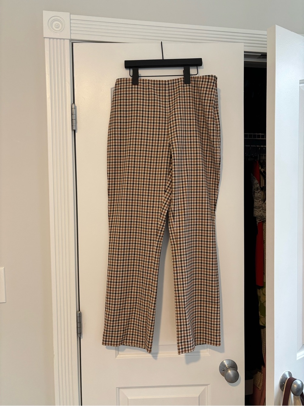 NWT Sezane Ciara Beige and Black Checked Dress Pants